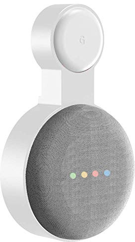honecumi Wall Mount for Google Nest Mini (2nd Generation) Audio | Bracket Wall Mount Stand Holder for Google Nest Mini Speaker Assistant, Cable Management Space Saving Socket Stand- Elegant White