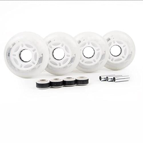 JHKJ 4Pcs Flash Inline Skate Wheels 72mm LED Light Up Inline Skate Wheels Luminous Recreational Street Outdoor Skating Wheels 82A