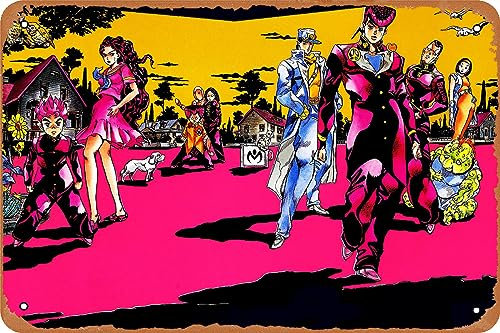 JoJo's Bizarre Anime-Poster, Vintage-Blechschild, Metallposter für Wanddekoration, 20,3 x 30,5 cm