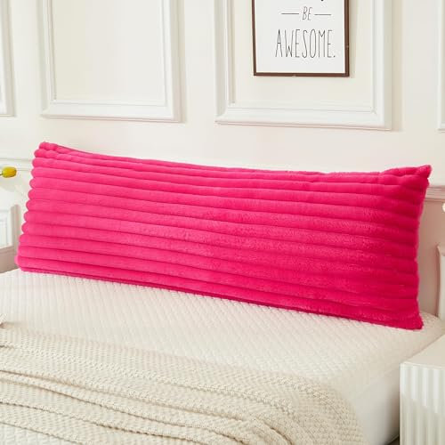 ZTYROLJ Seitenschläferkissen Bezug 40 x 145 Plüsch Kissenbezug mit Reißverschluss,Weich Atmungsaktiv Single Seitenschläferkissenbezug Resistent Hypoallergen Anti-Milben Kopfkissenbezug(Rosa)