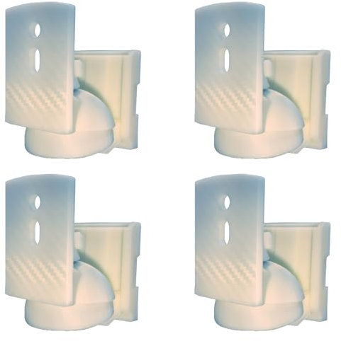 Soporte Altavoz Pared Universal, Altavoces, Cornetas, Soporta mas de 3Kg, Rotación 180º Inclinación 80º, Distancia a Pared de 58mm, para Sistemas de Cine en Casa 4.1 para Z540 250LZ (Blanco x4)