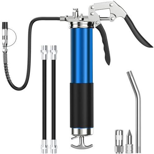 Noosverl- Fettpresse für Schmiernippel mit Pistolengriff,Handhebelfettpresse 7000PSI mit Flexschlauch Spritzpistole,Fettpresse mundstück,Fettkartusche für fettpresse,Fahrrad fettpresse