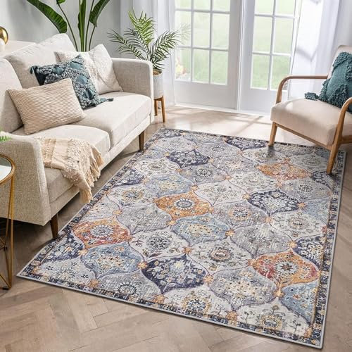 PUIOKA Bereich Teppich, Ethno-Stil Druck Teppiche for Home Sofa Couchtisch Decke Home Decor Teppich