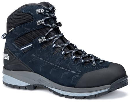 Hanwag M Makra Trek Sf Extra GTX Blau - Gore-Tex Leichter komfortabler Herren Gore-Tex Bergschuh, Größe EU 44 - Farbe