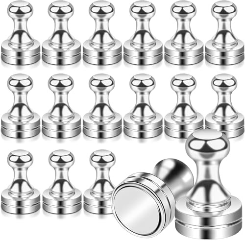 Neodym Magnete - 16 Stück, 12 mm x 16 mm, Starker Halt für Magnettafel, Whiteboard, Kühlschrank, Pinnwand, Stecktafel, Büro