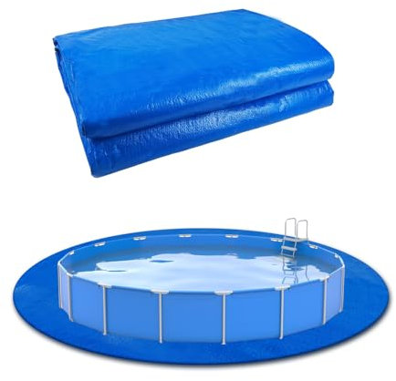 10 x 10 Ft Swimming Pool Ground Cloth, Round Swimming Pool Liner Pad Heavy Duty Pool Ground Mat Protector Pad Prevents Punctures Pool Tarp for Above Ground Swimming Pools