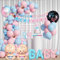 Xietaea Gender Reveal Party Deko - Boy or Girl Banner Baby Folienballons Rosa Blaue Luftballon Girlande Tortendeko Konfetti Abstimmung Aufkleber Set für Babyshower Babyparty Geschlecht Offenbaren