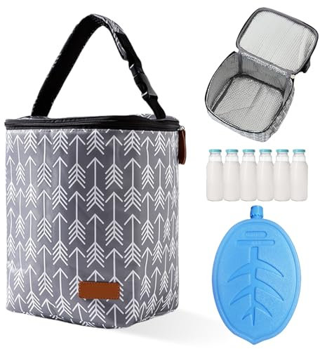 MEYAGOT Muttermilch-Kühltasche,Isolierte Babyflaschentasche Mit Eisbeutel,Muttermilch-Kühl-Reisetasche,Muttermilch Kühlbox Für Tagespflege,Reisen,Mütter,Arbeit,Transport