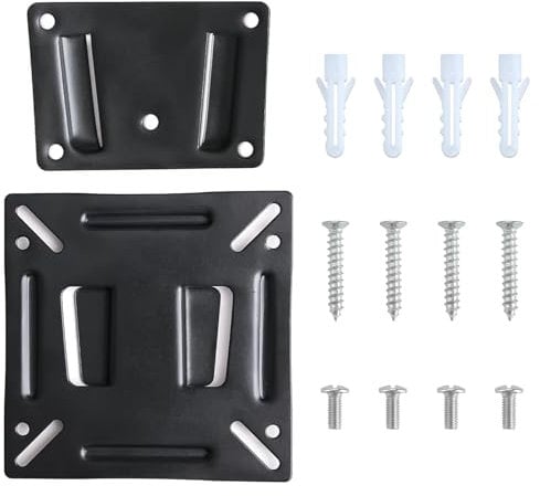 14-27 Inch Universal TV Wall Mount, Ultra Slim Fixed Monitor Wall Bracket for Most 14-27 inch LED/LCD/OLED/Plasma TV up to 30lbs with Max VESA 100×100 mm, Versatile Replacement Stand Mount