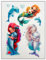 Bügelbilder Set für Textilien DIN A4 Kinder Mädchen Jungen Dino Einhorn Waldtiere groß klein Aufbügelbild zum aufbügeln verschiedene Designs Aufbügler Transferbilder (15 - Meerjungfrauen mit Delfinen)