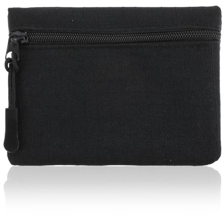 Mabor Mini Kleingeldbörse，Kleine Geldbörse aus Segeltuch Geldbeutel Damen Klein Tragbare Münzbörse mit Reißverschluss Mini Geldbörse Kleine Brieftasche für Damen und Herren (Schwarz)