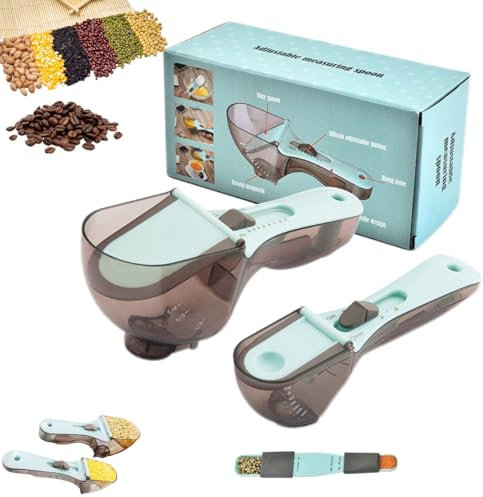 Adjustable Measuring Spoon with Magnetic Back，Adjustable Battery-Free Baking Measuring Spoon，Magnetic Measuring Cups and Spoons Set, for Food, Coffee, Flour
