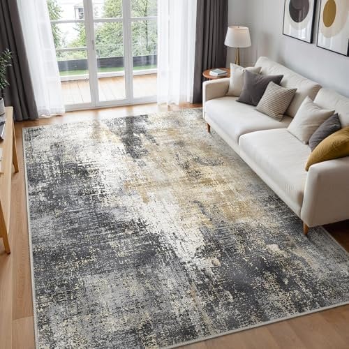BEIMO Tapis Salon Moderne 120x170cm, Design Abstrait, Tapis Antidérapant à Poils Courts, Tapis Ne Perde Pas de Peluches, Facile à Entretenir pour Salon, Salle à Manger, Bureau à Domicile