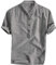 Mens Linen Shirts - Mens Button Down Grandad Shirt Short Sleeved Casual Summer T Shirts Men's Hippie Shirts V-Neck T-Shirts for Men Regular Fit Wedding Yoga Tops Grey