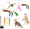 sanyuexiaozai Lot de 8 jouets interactifs en plumes pour chat d'intérieur avec ventouse adhésive pour l'ennui et l'exercice