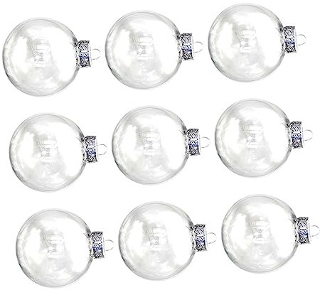 Cabilock 2 Sätze Kunststoff Transparente Kugel Kugeln Lametta Solar- Weihnachtsdeko Weihnachts Party Hausdeko Festivalversorgung Party Runde Ballverzierung Plastik 9 Stück * 2