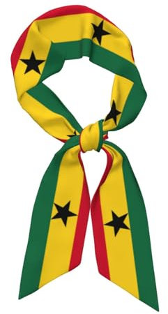 MDATT Schal mit Flagge von Ghana, modisch, seidig, atmungsaktiv, leicht, Halstuch für Accessoires, Schwarz , One size