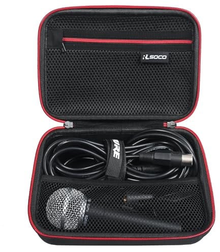 RLSOCO Storage Case Compatible With Shure SM58 Pro/PGA48/SM57 Pro/BETA 58A/PGA58/BETA 57A/SM48/SV100-WA/SM57-LC/SM58-S/Nexadyne 8/S/PGA57/SM58/SM57 XLR Dynamic Microphone (Case Only)
