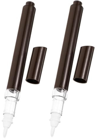 SKISUNO 2pezzi Penna Per Cuticole e Tubi Vuoti Per Lucidalabbra Con Riutilizzabile Per Per Unghie Cosmetici Per Manicure Con Finestra Trasparente Applicazione Facile e Portatile