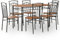 Snsowed Conjunto de Comedor 7 Piezas, Conjunto Mesa Y Sillas Cocina, Mesa Cocina con Sillas, Mueble Comedor, MDF y Acero marrón