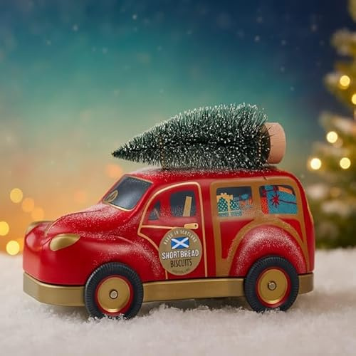 50g Traditional Decorative Design Car With Tree Biscuit Tin Christmas Xmas Gift Decoration