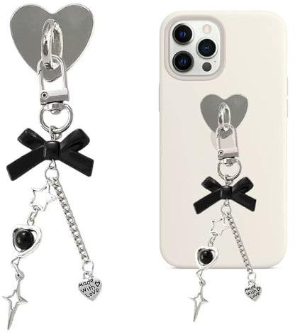 XFSRG Handy Armband Handykette Handy Kette Kurz Schleife Stern Design Handyanhänger Schlüsselanhänger Handyband Kurz Handyschmuck Anhänger Karabinerhaken Smartphone Zubehör Dekorativ