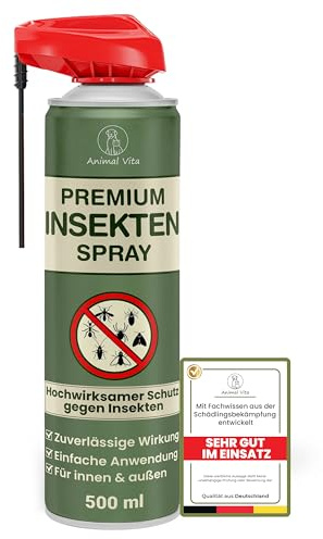 Animal Vita Insektenspray [hochwirksam] Ungezieferspray mit Sofortschutz zur Abwehr gegen kriechende und fliegende Insekten - hochwirksames Ungeziefer-Spray für Innen und Außen