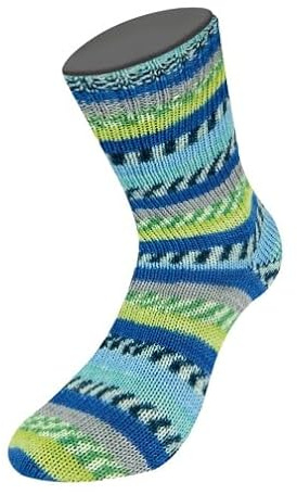 LANA GROSSA Meilenweit 100 Aktion | Sockenklassiker, bedruckt und waschmaschinenfest | Handstrickgarn aus 75% Schurwolle & 25% Polyamid | 100g Wolle zum Stricken & Häkeln | 420m Garn FB 3030