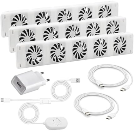 Lot de 3 ventilateurs de radiateur - Économie de coûts - Amplificateur de radiateur intelligent - Blanc