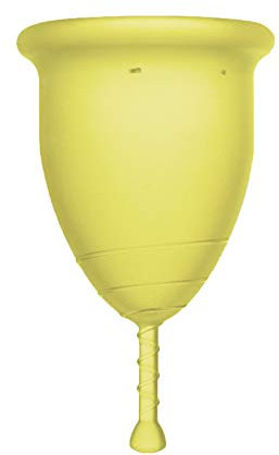 Rainbow Cup, Coppetta Mestruale Made in Italy in Silicone Medicale Senza Lattice e Additivi, Comoda, Ecologica, Sicura, in più Varianti, Coppetta Mestruale Tonica, Colore Raggio di Sole, Taglia 2