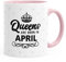 MoonWorks Queens Are Born in April Geburtstags Spruch Kaffee-Tasse rosa Unisize