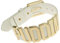 Udekit Verstellbar Weiße Leder Gürtel Gold Metall Buchstabe Puddin Halsband Halskette für Frauen und Mädchen (ca. 1,2 Zoll Breite)