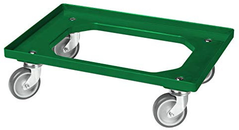 Transportroller für Kisten 60 x 40 cm mit 4 Lenkrollen in grün