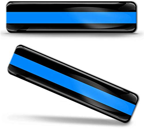 Biomar Labs® 2 x Aufkleber 3D Gel Silikon Stickers UK USA Americanische Polizei Dünne Blaue Linie Flagge Thin Blue Line Police Flag Fahne Autoaufkleber F 35