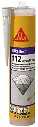 Sika - Sikaflex-112 Crystal Clear - Adesivo sigillante trasparente - Multiuso - Uso interno ed esterno - Buona presa iniziale - Cartuccia da 290ml