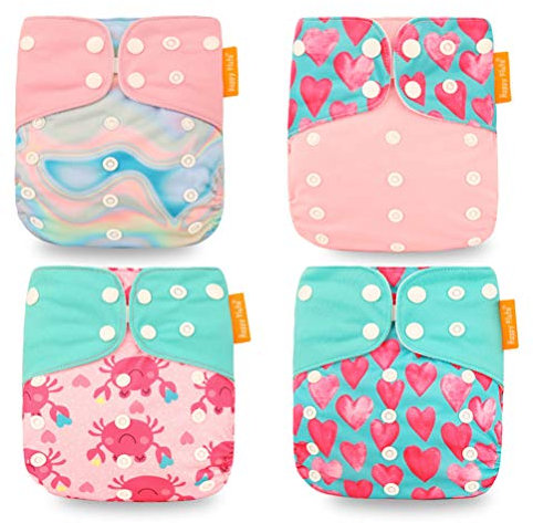 HahaGo Pannolini per bambini lavabili riutilizzabili per Inserisci pannolino tascabile all-in-one per la maggior parte dei neonati e bambini piccoli (colore rosa)
