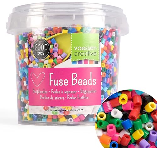 Vaessen Creative 5009-103 Bügelperlen, Primär II, 6000 Stück, Steckperlen zum Basteln mit Kindern, DIY Gestalten von Schmuck, Deko, Verzierungen und weiteren Bastelideen