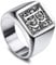 VIBOOS Benutzerdefinierte gravierte Initiale Monogram Signet Ring für Männer Frauen Jungen Herren Ringe Edelstahl, Bündel mit Ringgrößeneinstellern (Silberne Farbe)