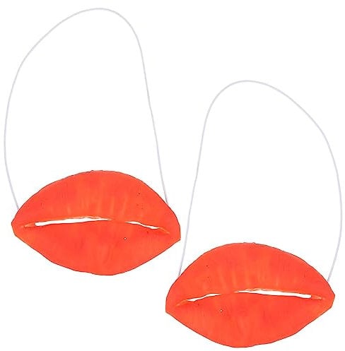 PRETYZOOM 2Pcs Halloween Wurst Mund Cartoon Rote Lippen Dekore Spielzeug Witze Requisiten Party Photo Booth Requisiten für Maskerade Cosplay Partyzubehör (Rot)