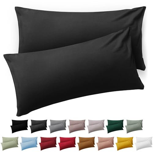 Blumtal Kissenbezug 40 x 70, 2 Stück - Oeko-TEX zert. Kissenbezüge 100% Mikrofaser in extra weich & waschmaschinenfest - Bezug Kissen 40x70 Anthrazit