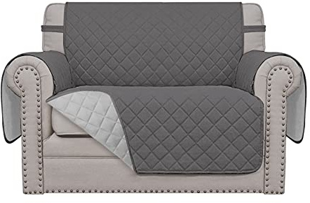 Easy-Going Copridivano oversize reversibile, impermeabile, con cinghie elastiche, per animali domestici, bambini, cani, gatti (sedia oversize, grigio/grigio chiaro)