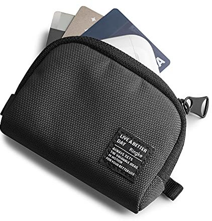 Ringke Mini Pouch Half-Pocket Kompatibel mit AirPods Hülle (1st, 2nd, 3rd Gen), AirPods Pro Hülle - Black