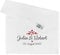 Herz & Heim® Handtuch zur Hochzeit in weiß mit Herzen, Namen und Datum Bestickt - 500 g/m² in verschiedenen Größen 30 cm x 50 cm
