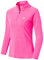 AjezMax Womens 1/4 Zip Long Sleeve Running Top Ladies Gym Sports Yoga Tops UPF 50+ Outdoor Hiking Cycling Golf Shirts Rose-red Size M