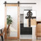 Herrajes Puertas Correderas 183cm Rieles Kit Puerta Corredera Negro para 1 Puerta Corredera Madera 91cm Ancho, Central Rueda I-forma