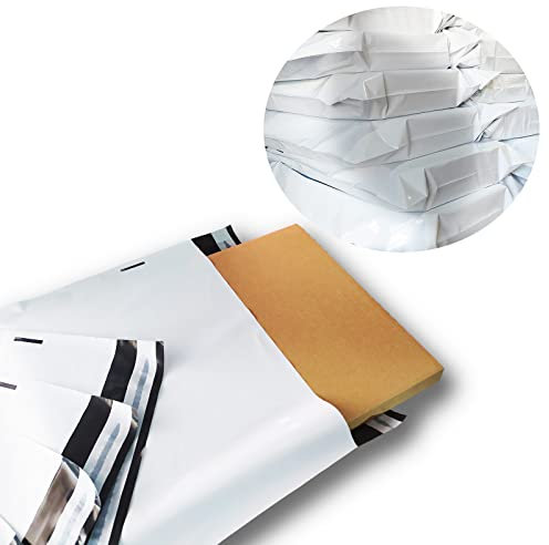 verpacking Versandbeutel 350x470 mm Weiß/Schwarz [Größe und Stückzahl wählbar] Blickdicht Coex Versandtaschen für Kleidung selbstklebend Verpackungstüten Folienversandtaschen 1000 Stück