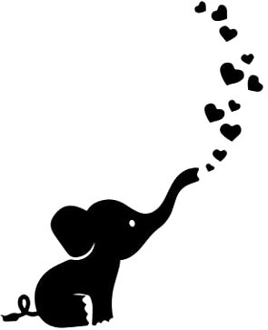 tradercat Auto Aufkleber Baby Elefant - Sticker für alle Oberflächen - Fenster, Seitenspiegel, Heckscheibe, Motorhaube, Fahrzeug – mit Anleitung (Weiss Matt, 40x32,3cm)