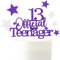 Pargleev 13th Glittery Personalised Birthday Gifts:Official Teenager 13 Cake Topper with Stars- Thirteen Years Old Birthday Party Supplies for Boys and Girls,Decorations,Keepsakes and Purple Silver