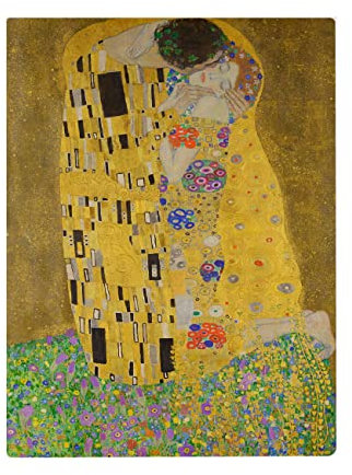 My Custom Style Kunstdruck auf Leinwand aus Karton, Kunst-Der Kuss Klimt# Kariert 20 x 25 cm