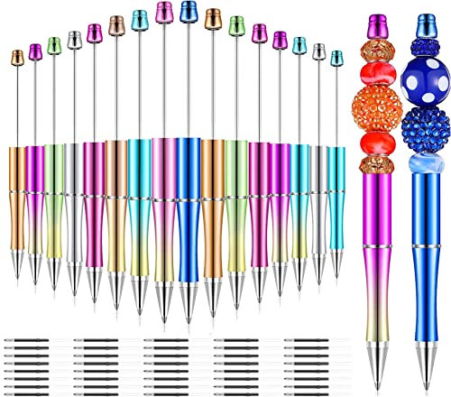 KAHEIGN 20Pcs Kugelschreiber Set, 14cm Kunststoff Kugelschreiber mit schwarzer Tinte und 40 zusätzlichen Ersatzminen, Kugelschreiber Schreibwaren Geschenk für Büro, Schule Zubehör